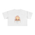 Sunset Floral Crop Tee — 'She Rises' Inspirational Women's Graphic Top