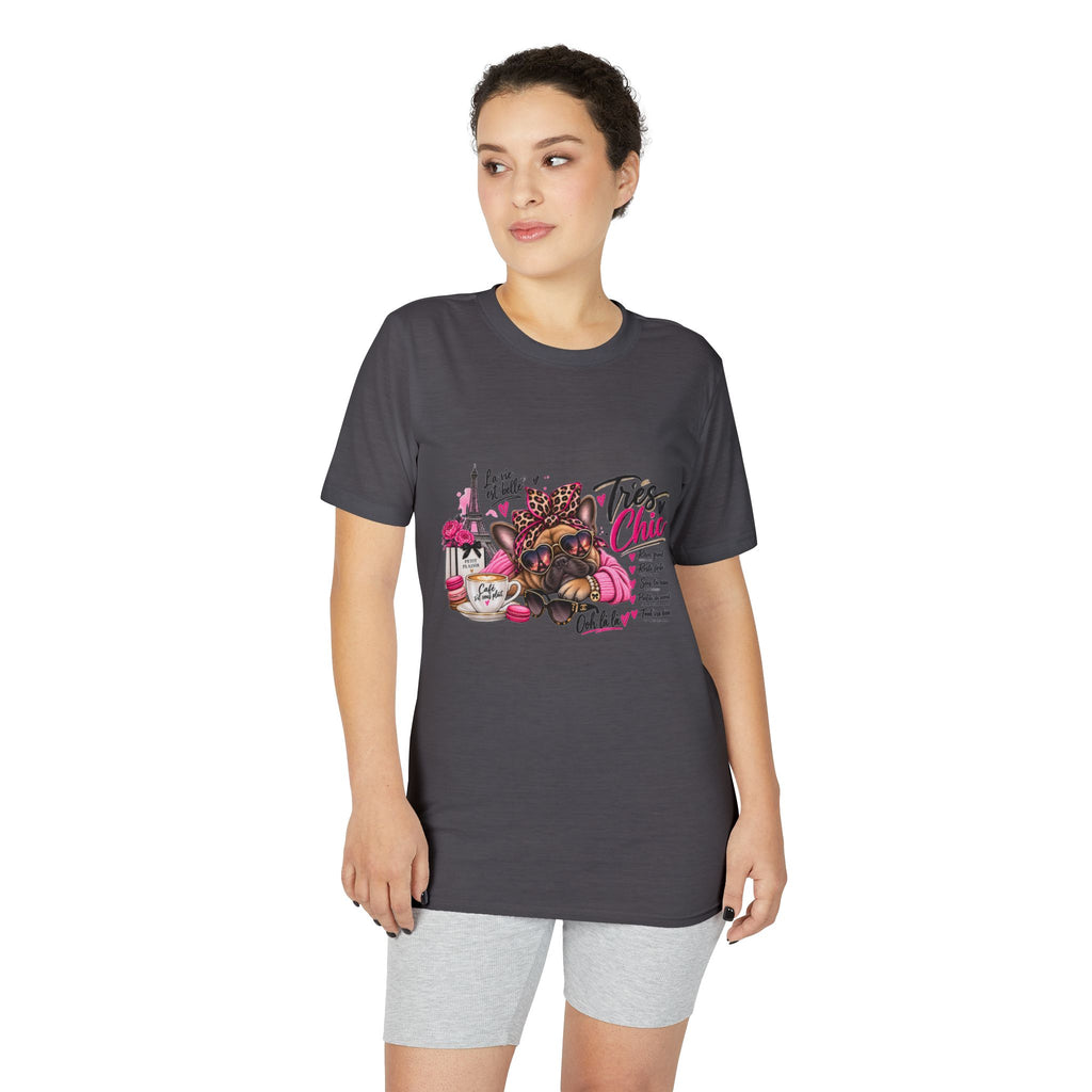 French Bulldog Glam Tee – "Tires Chic" Pink Leopard Spa Design