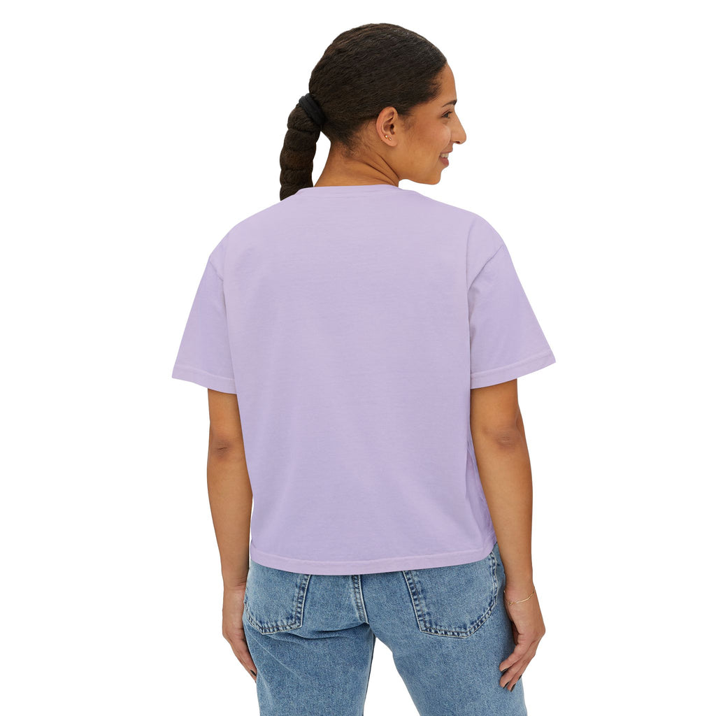 Women's Boxy Tee — 'Untethered I Flourish Thriving' Tiger Palm Graphic Tee