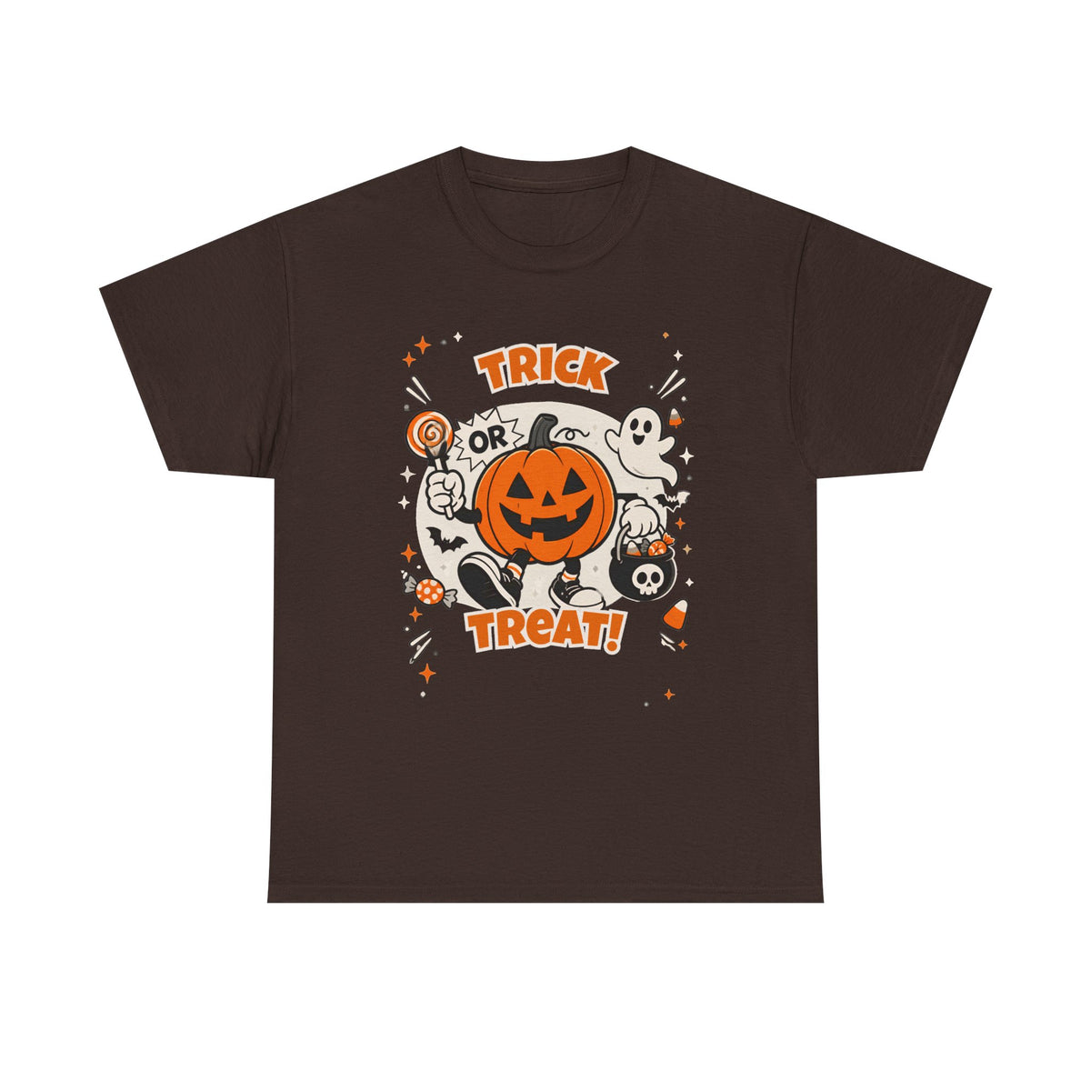 Halloween Trick or Treat T-Shirt — Cute Jack-o'-Lantern & Ghosts Tee