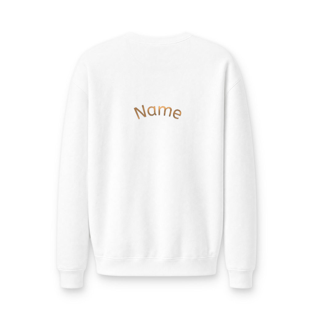 Volleyball Mom Crewneck Sweatshirt — "Volley Mom" Arch Graphic with Back Name Personalization