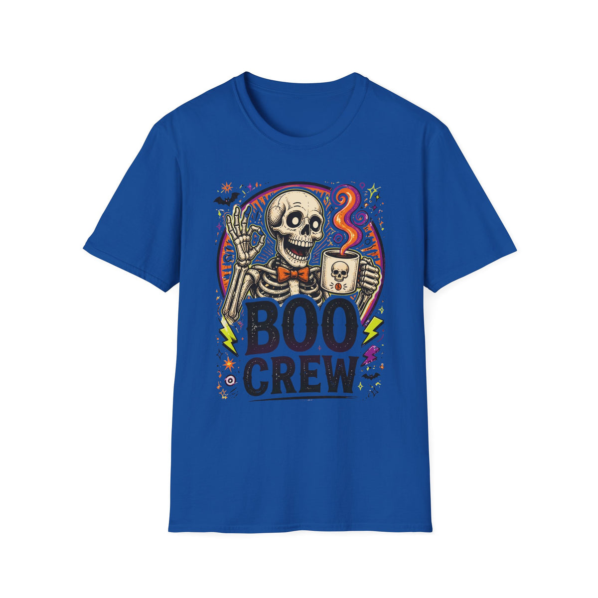 Boo Crew Skeleton T-Shirt — Halloween Skull Coffee Tee