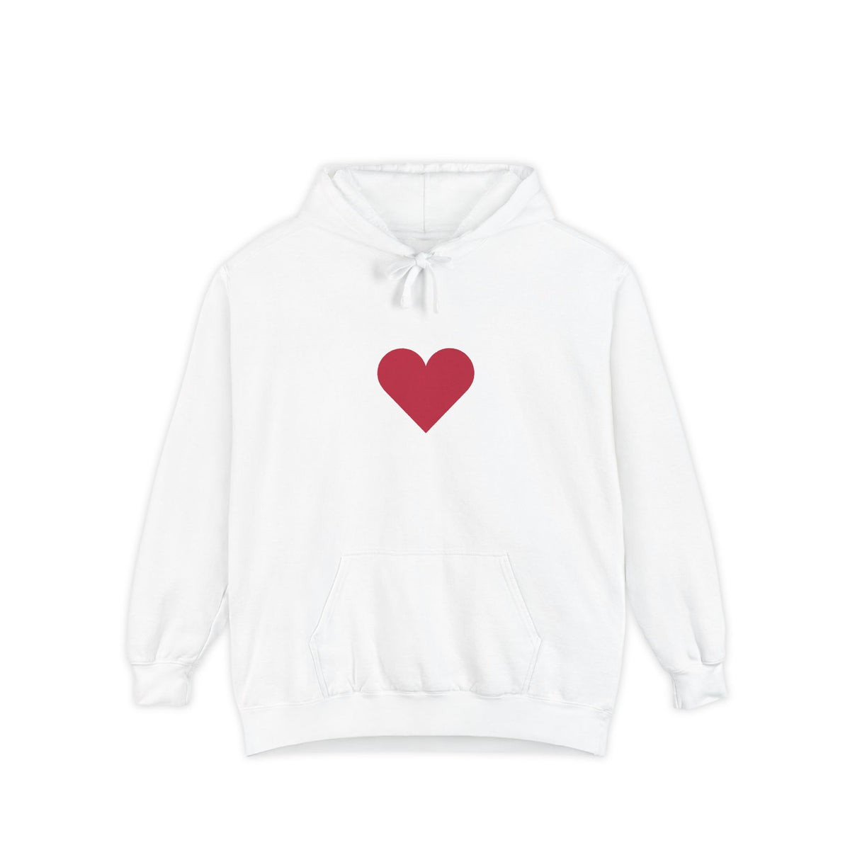 Heart Graphic Hoodie — Minimal Red Heart Pullover for Valentine’s Day & Everyday