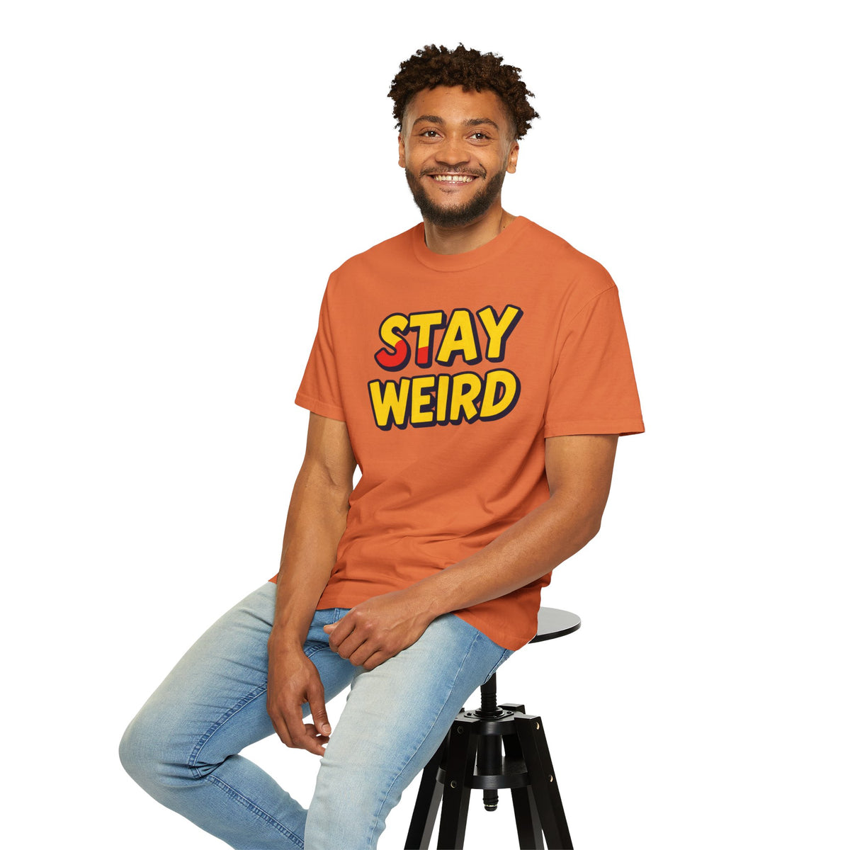 Stay Weird Graphic T-Shirt — Retro Bold Text Tee
