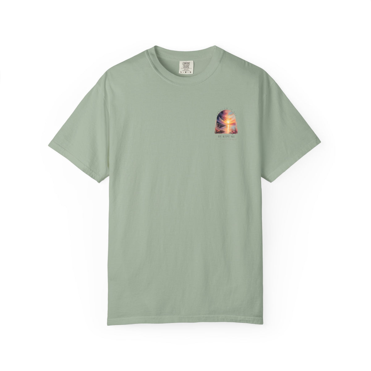 Faith Sunrise T-Shirt — "He Kept Me" Inspirational Graphic Tee