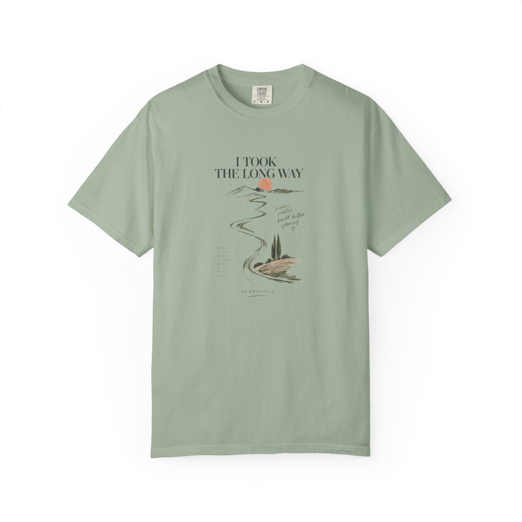 Vintage Roadmap T‑Shirt — "This Is The Long Way" Scenic Route Graphic