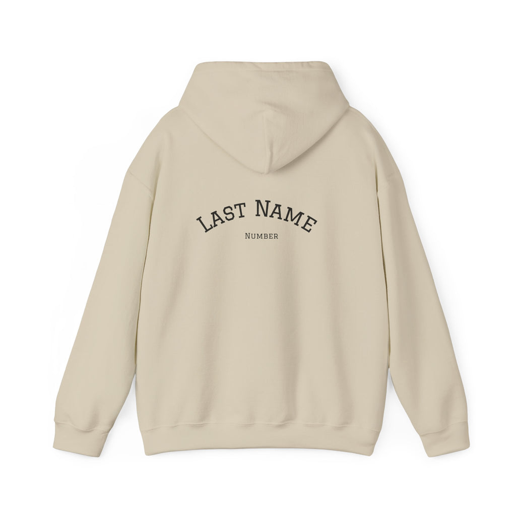 Volleyball Heart Hoodie – Personalized Last Name Back Print