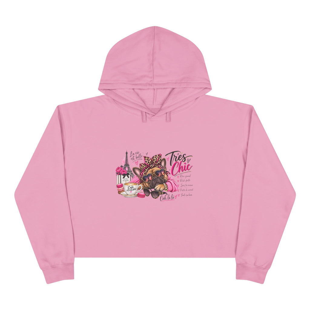 Chic Pug Crop Hoodie — "Très Chic" Fashion Dog Graphic