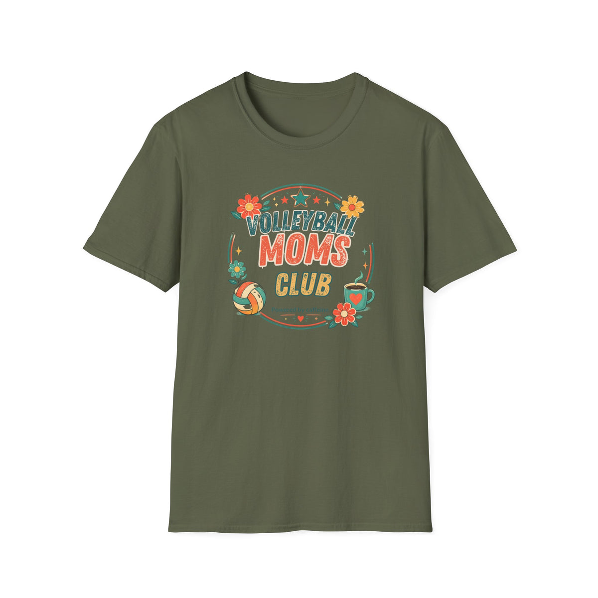 Volleyball Mom T-Shirt — Retro Sun & Net Graphic Tee