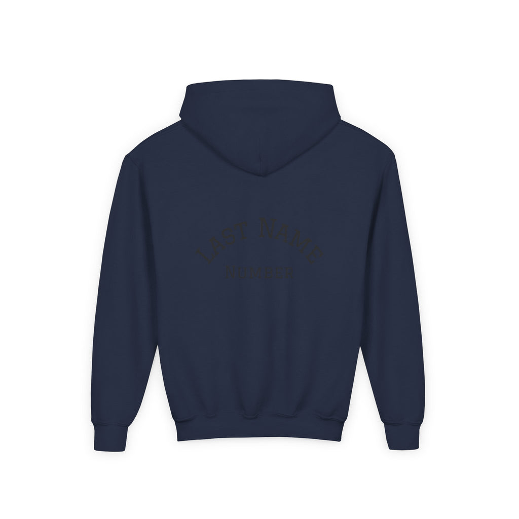 Youth Hoodie - "Game Day Heat" Football Personalized Back Name & Number