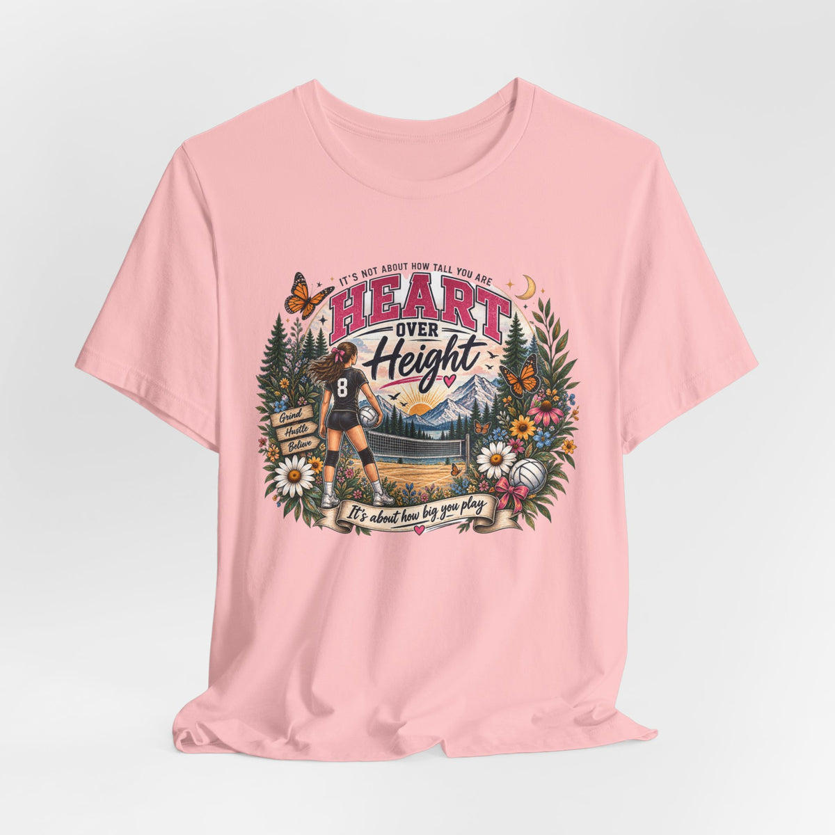 Heart Over Height Soccer T‑Shirt — Inspirational Women’s Soccer Tee