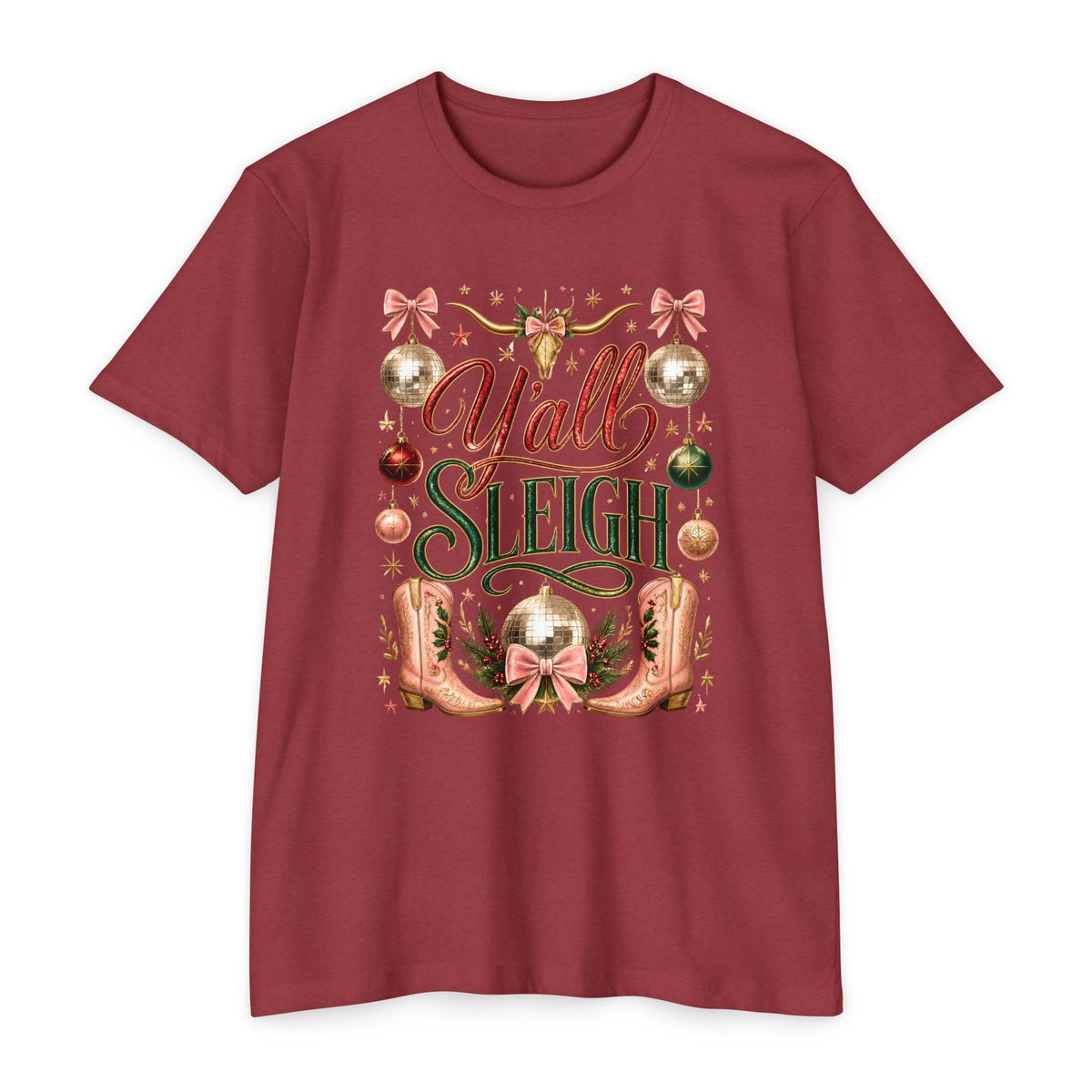 Y'all Sleigh Christmas T-Shirt — Southern Holiday Graphic Tee