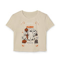 Halloween Ghost Crop Tee — "Happy Halloween" Cute Pumpkin & Ghost Graphic