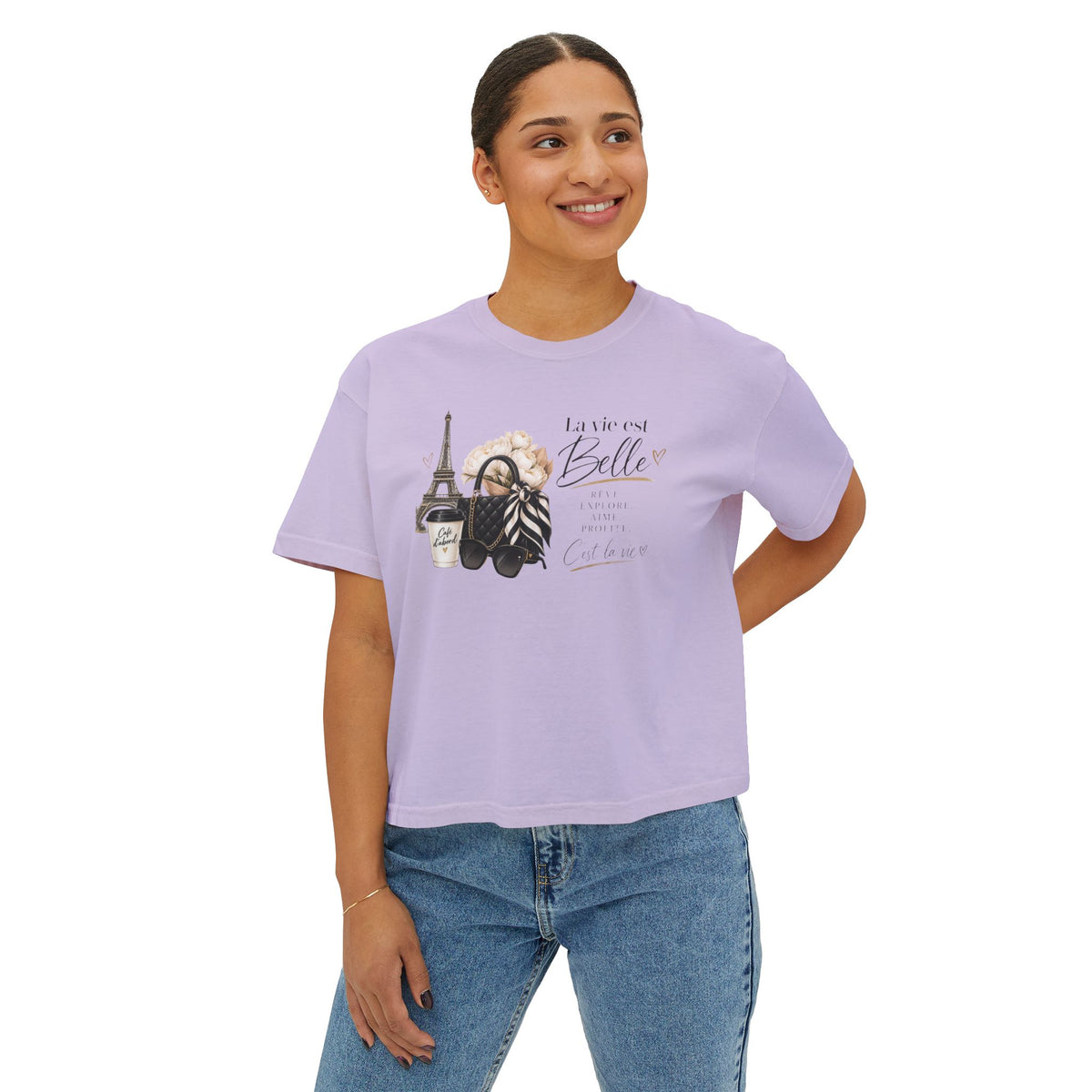 La Vie est Belle Paris Graphic Tee — Women's Boxy T-Shirt
