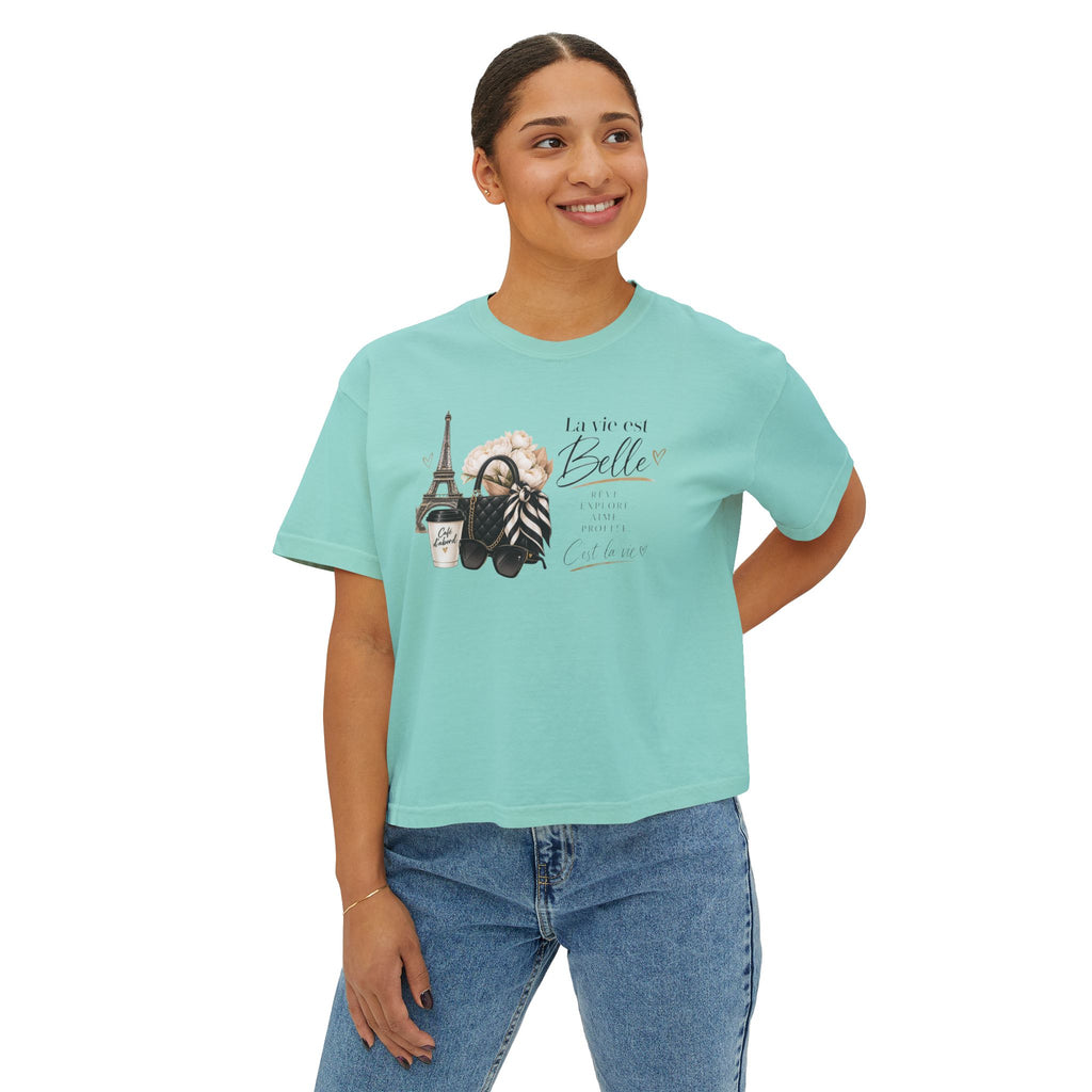 La Vie est Belle Paris Graphic Tee — Women's Boxy T-Shirt