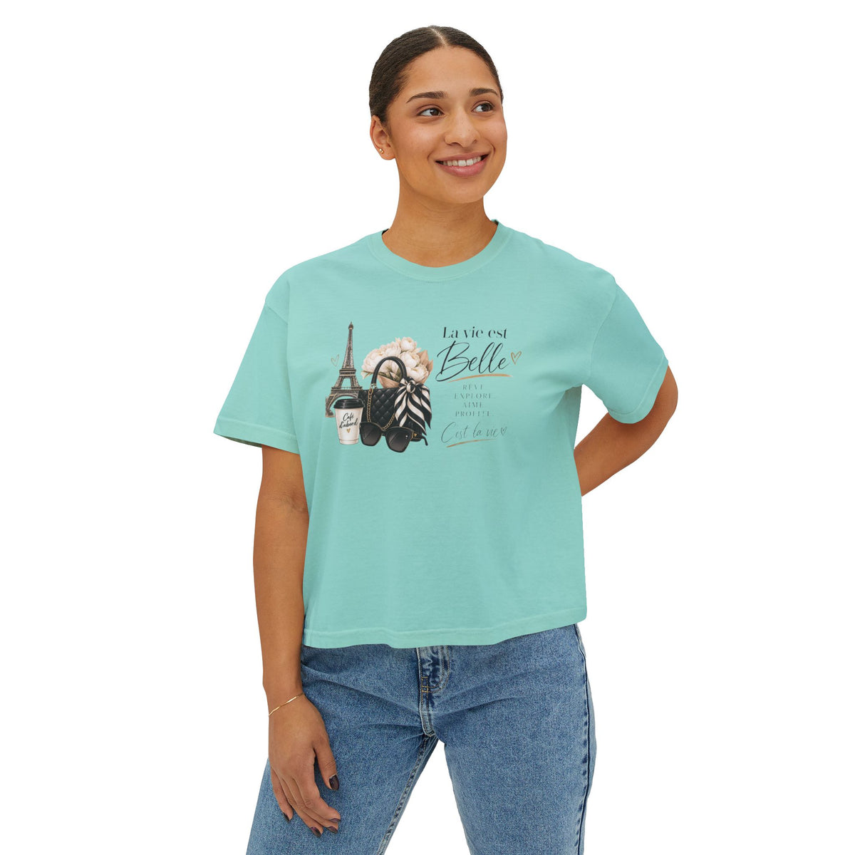 La Vie est Belle Paris Graphic Tee — Women's Boxy T-Shirt