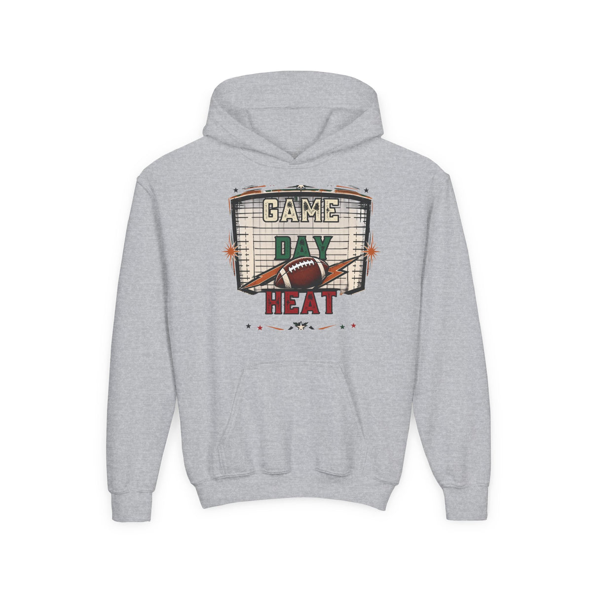 Youth Hoodie - "Game Day Heat" Football Personalized Back Name & Number
