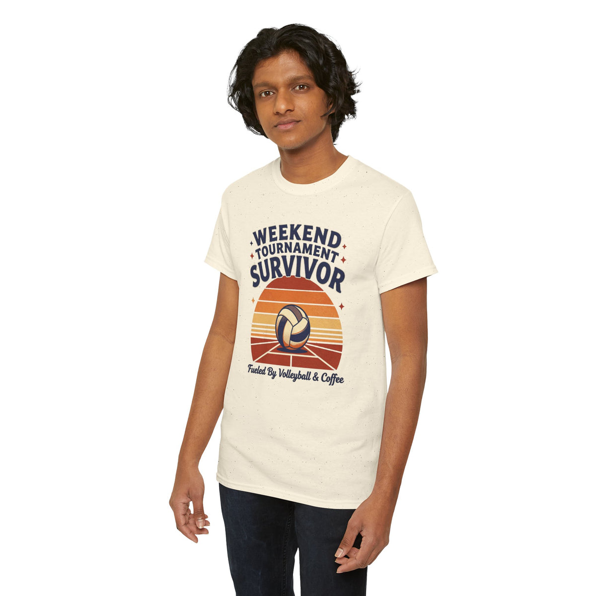 Weekend Tournament Survivor Volleyball Tee — Fueled by Volleyball & Coffee
