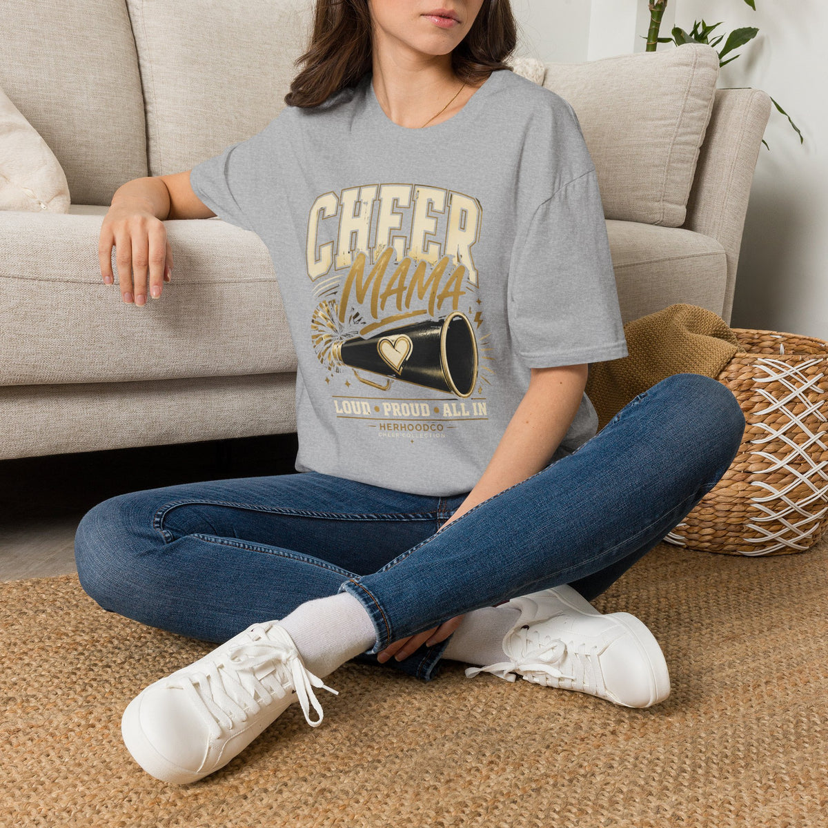 Cheer Mama T-Shirt — Retro Megaphone Cheer Mom Shirt