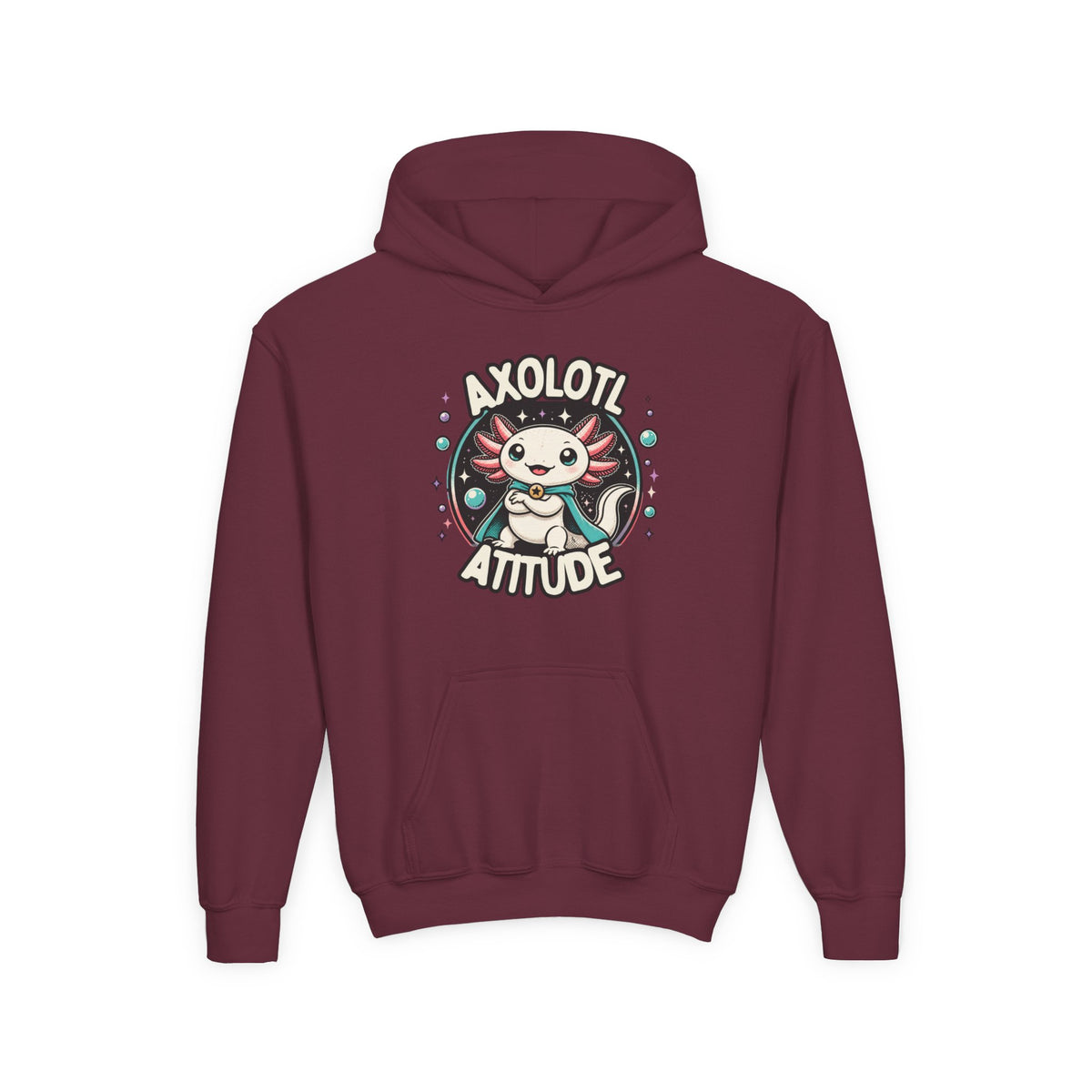 Axolotl Attitude Youth Hoodie — Cute Axolotl Kids Pullover