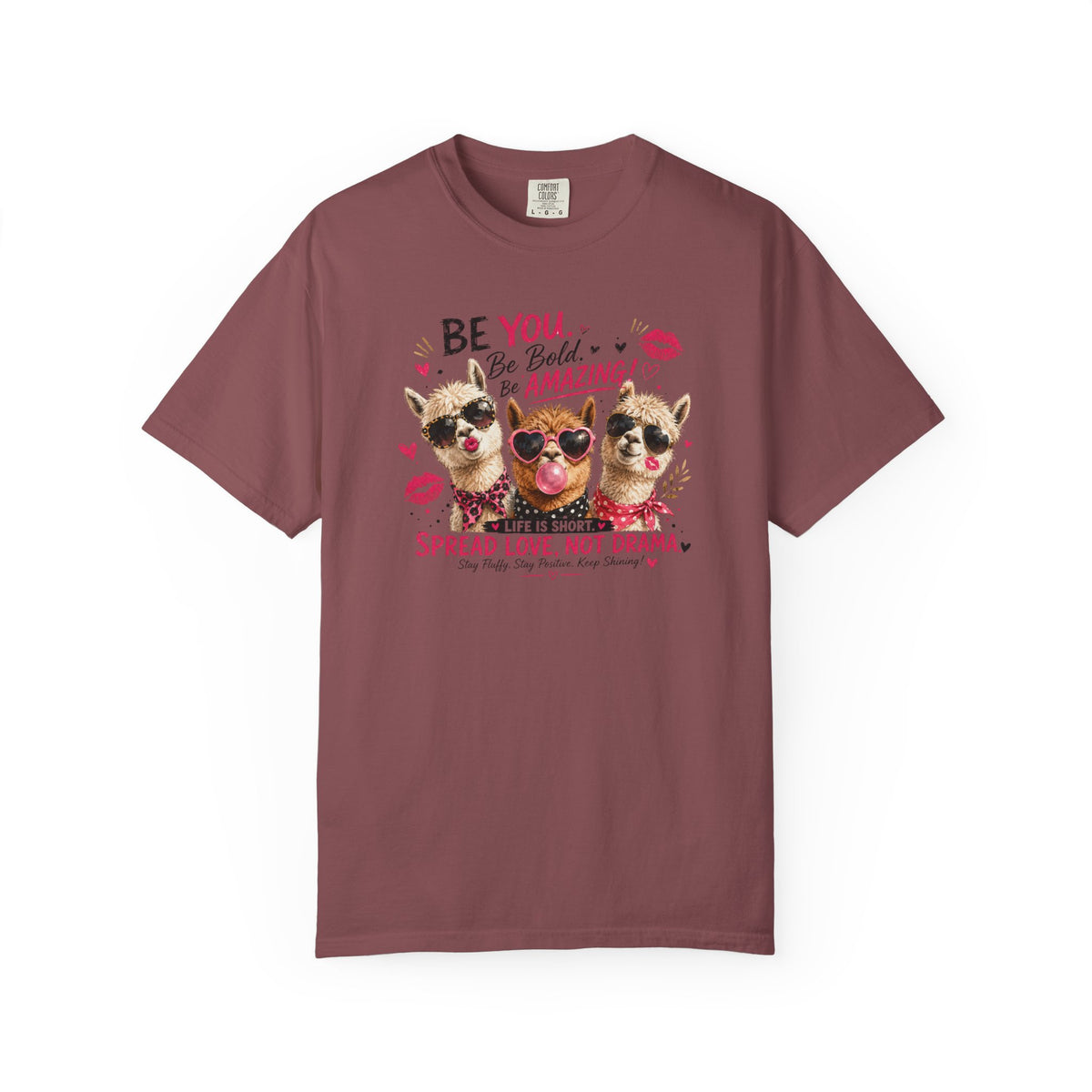 T-Shirt — 'Be You. Be Bold. Be Amazing.' Cute Sunglasses Dogs Tee, Spread Love Not Drama