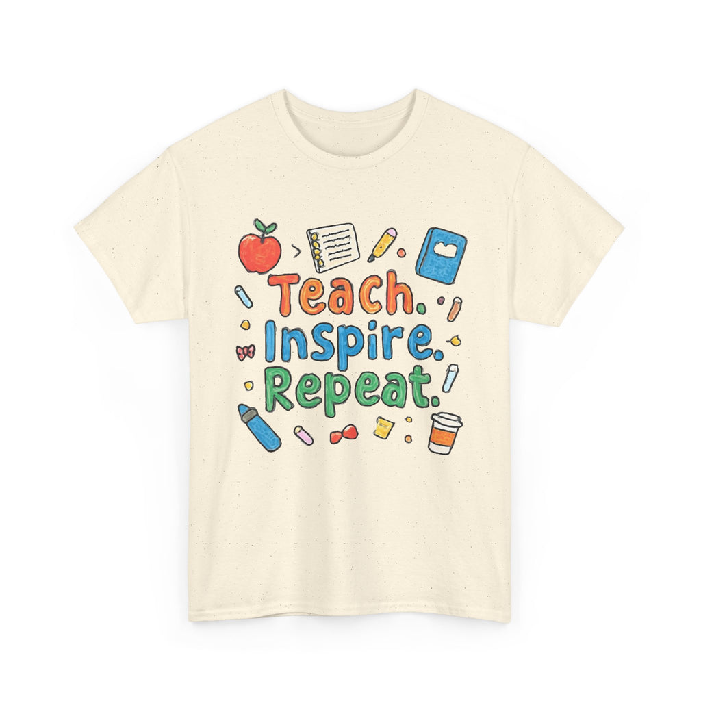 Teach Inspire Repeat T-Shirt — Cute Teacher Appreciation Tee