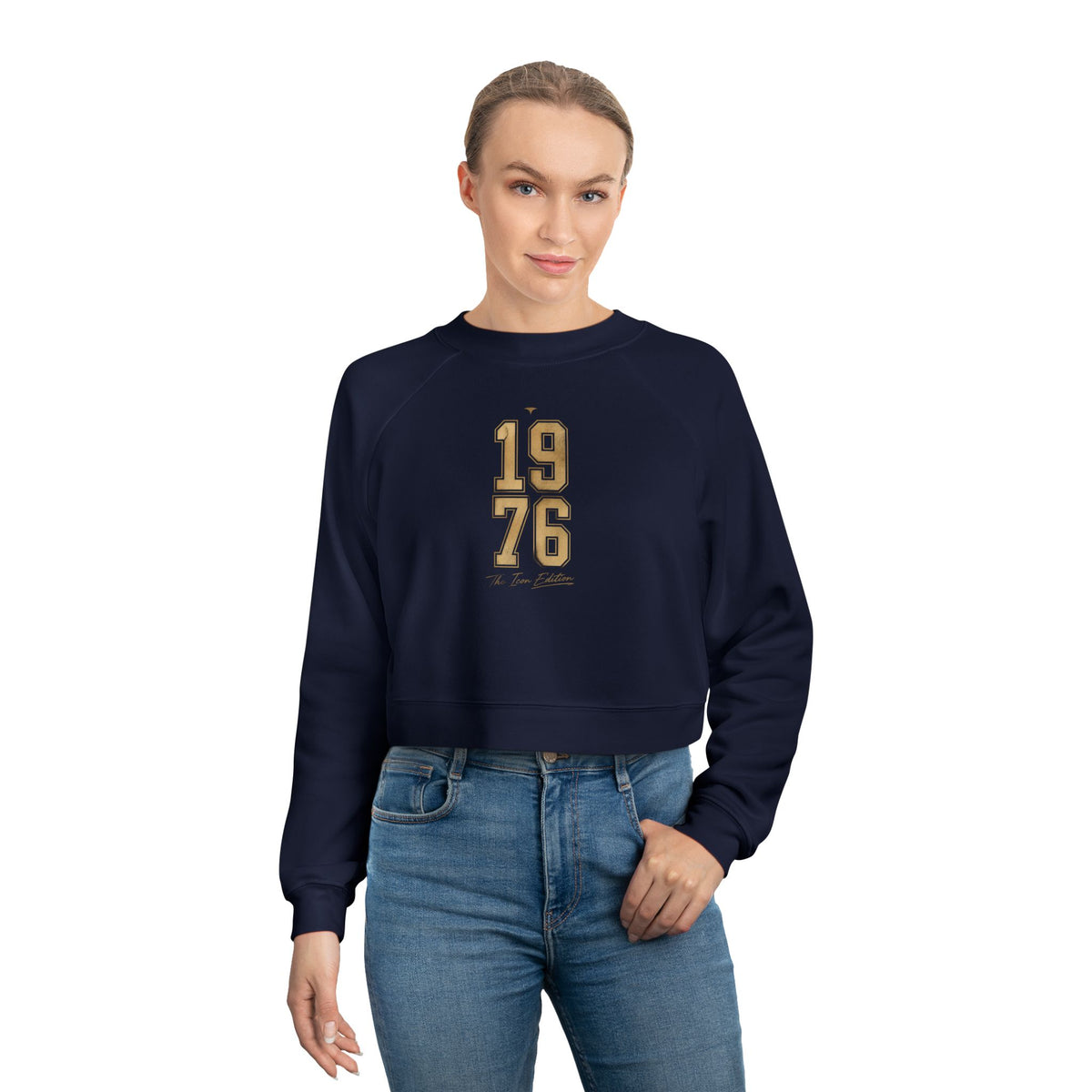 1976 Cropped Pullover — Retro Vintage Year Women’s Crop Sweatshirt