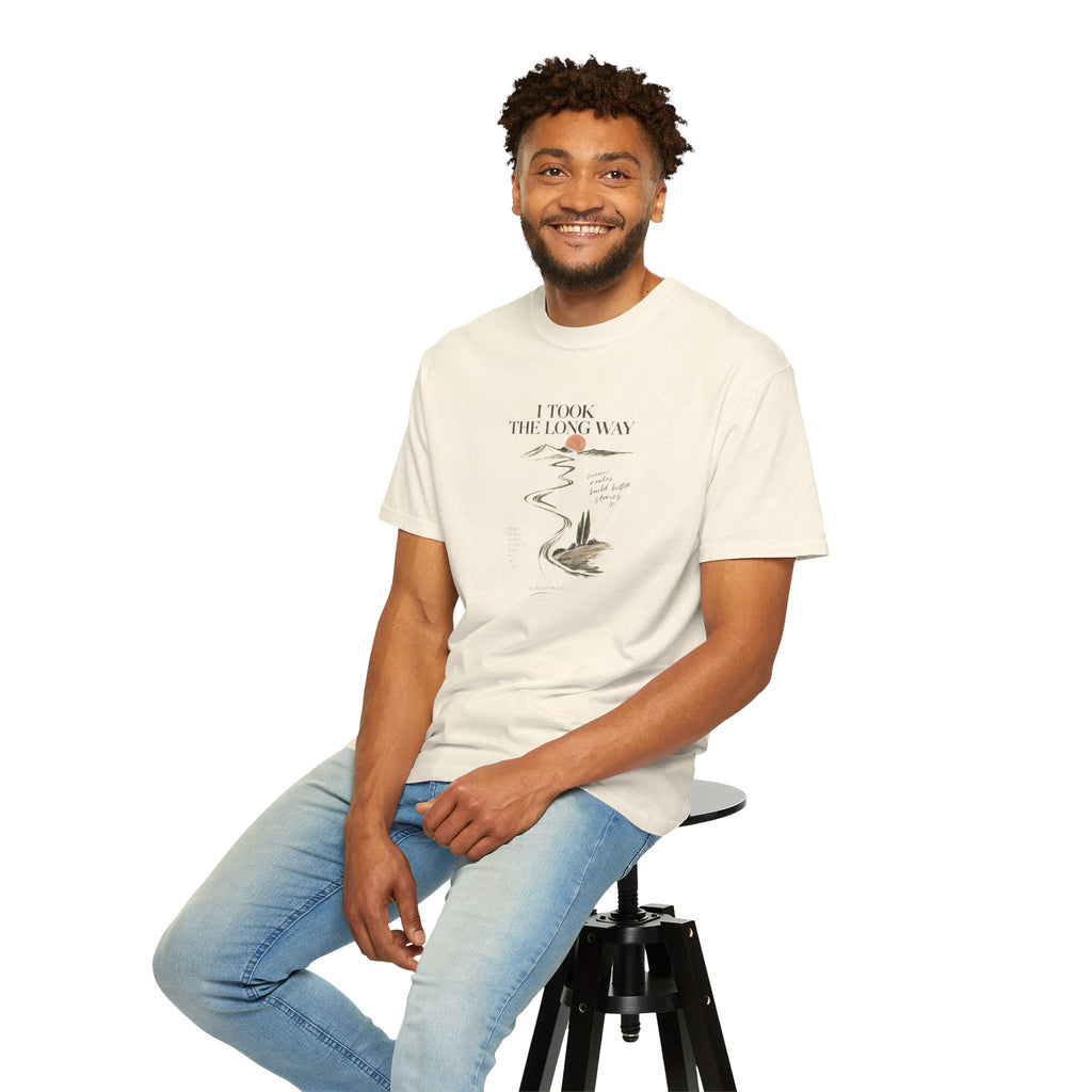 Vintage Roadmap T‑Shirt — "This Is The Long Way" Scenic Route Graphic