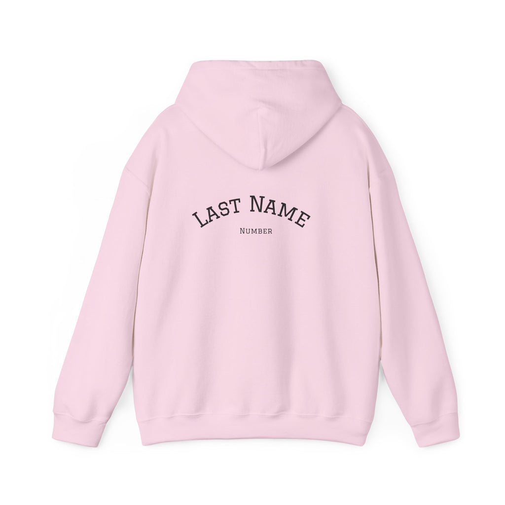 Volleyball Heart Hoodie – Personalized Last Name Back Print