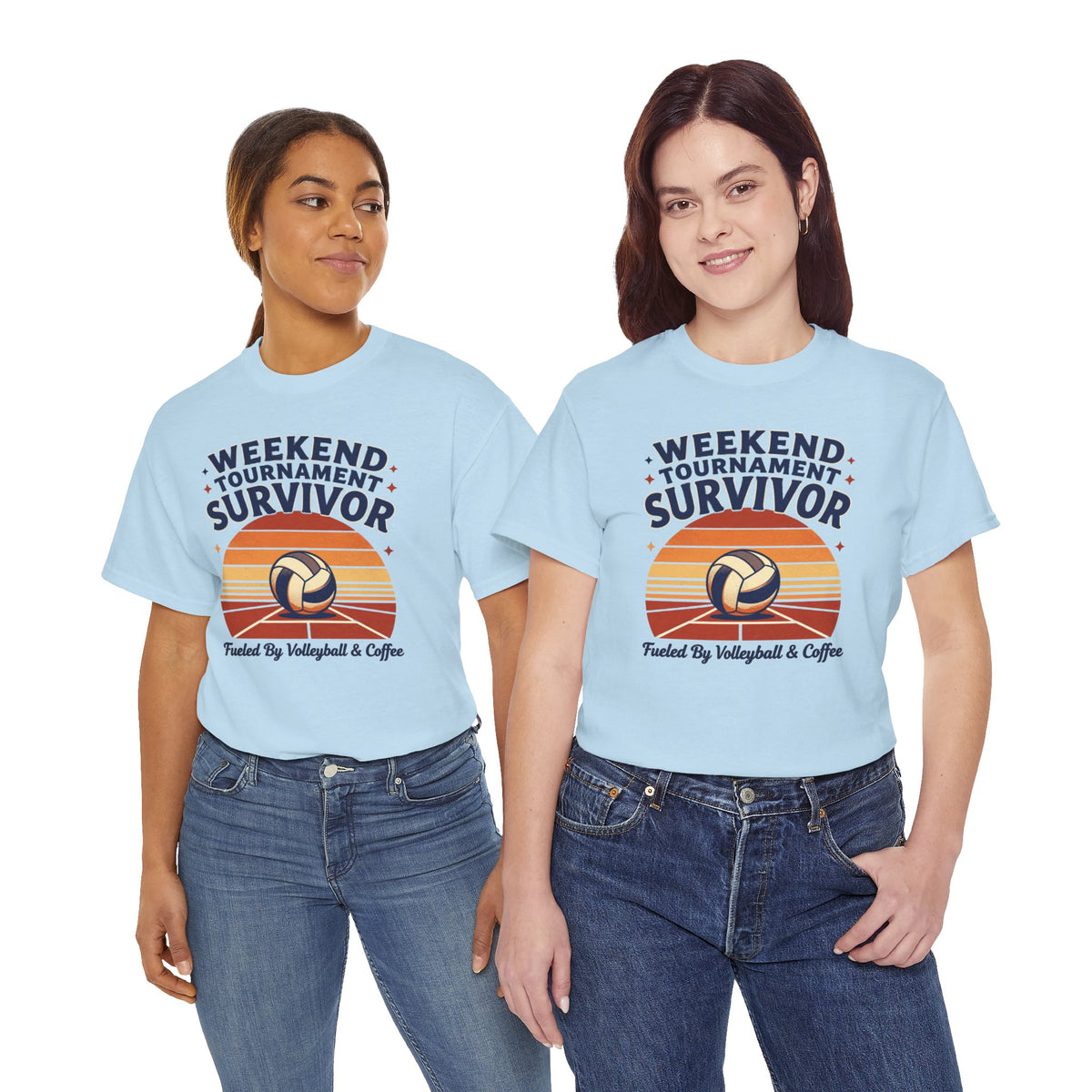 Weekend Tournament Survivor Volleyball Tee — Fueled by Volleyball & Coffee