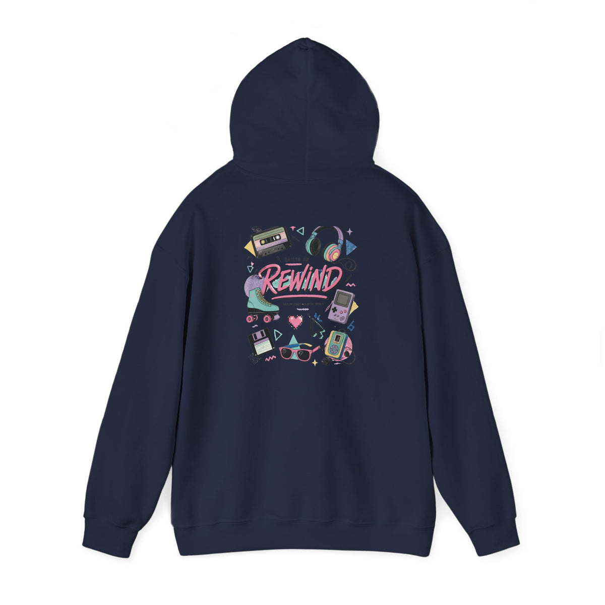 Rewind Retro Hoodie — 'Raise On Rewind' Vintage 90s Electronics Graphic Pullover