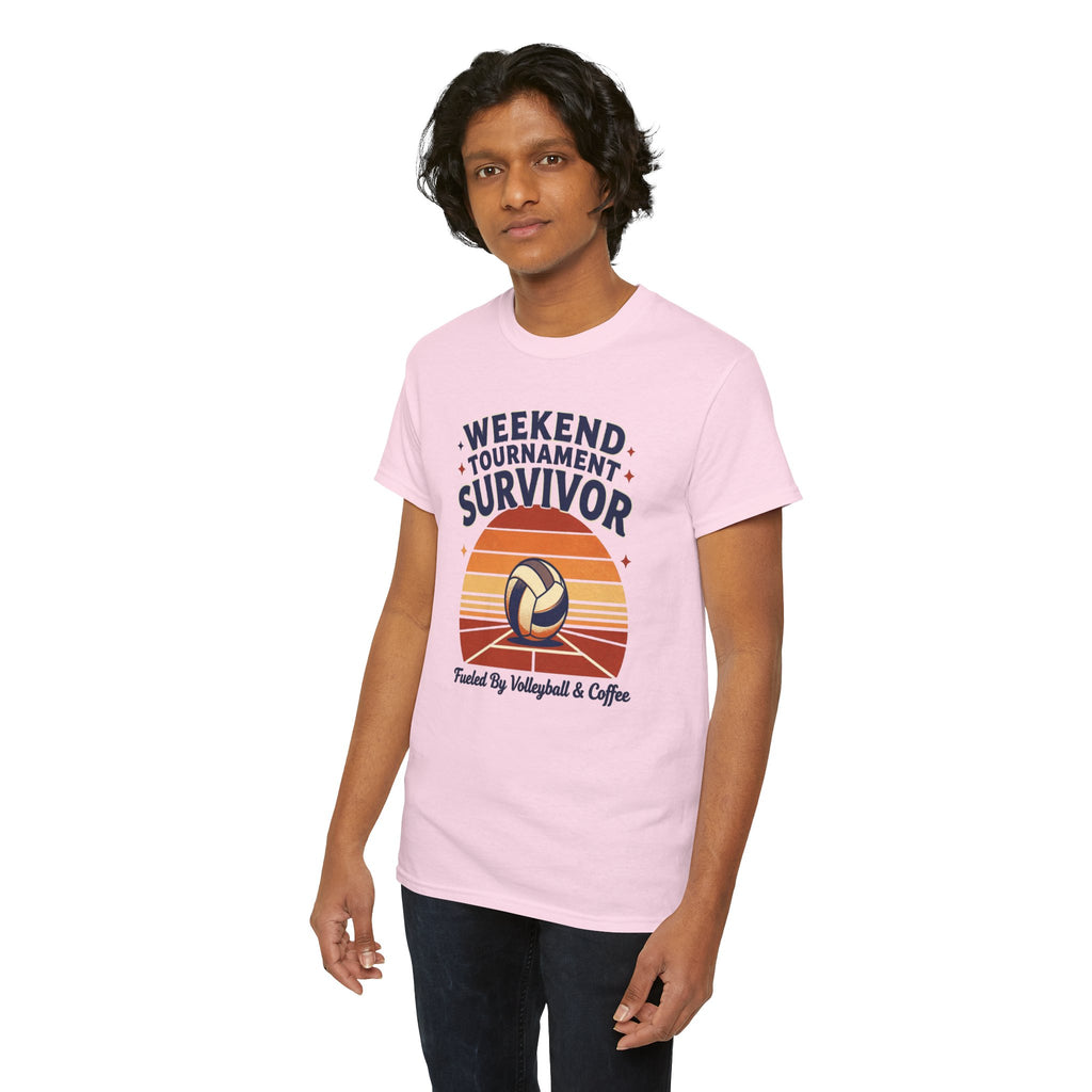 Weekend Tournament Survivor Volleyball Tee — Fueled by Volleyball & Coffee