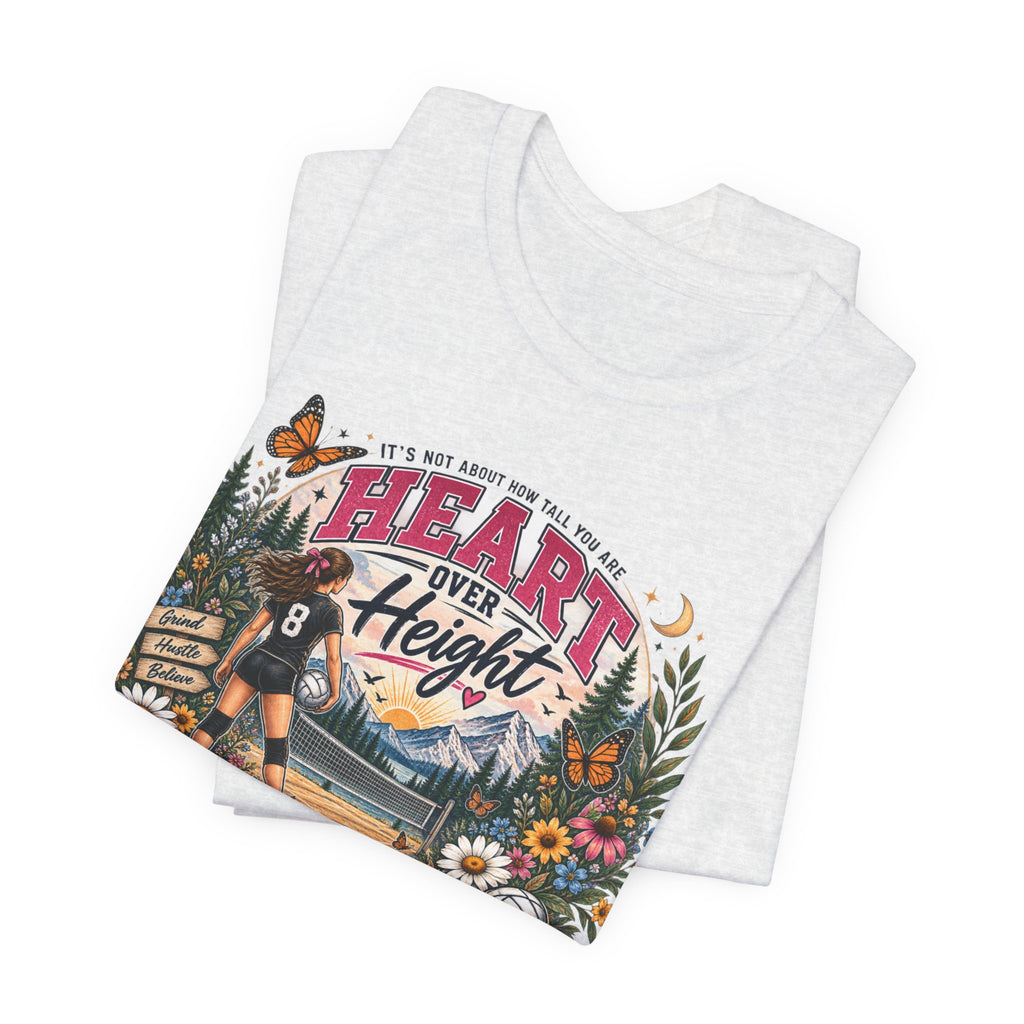 Heart Over Height Soccer T‑Shirt — Inspirational Women’s Soccer Tee
