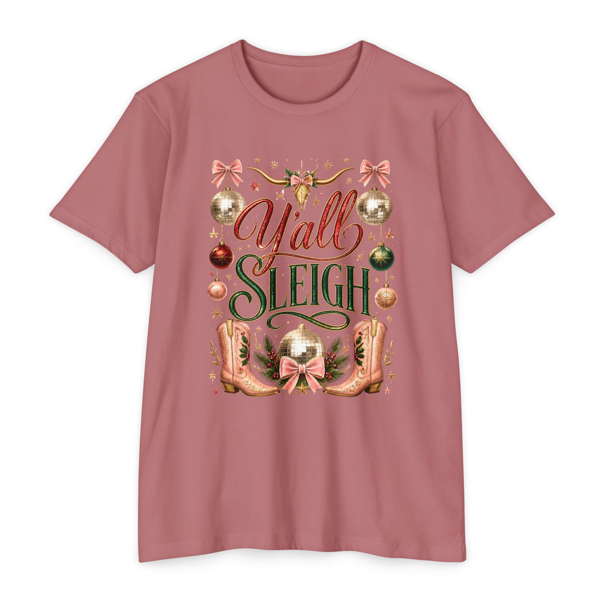 Y'all Sleigh Christmas T-Shirt — Southern Holiday Graphic Tee