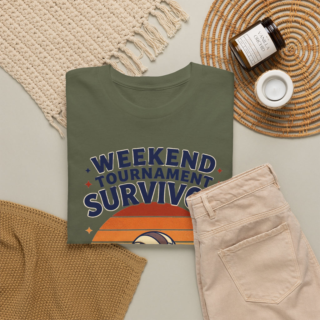 Weekend Tournament Survivor Volleyball Tee — Fueled by Volleyball & Coffee