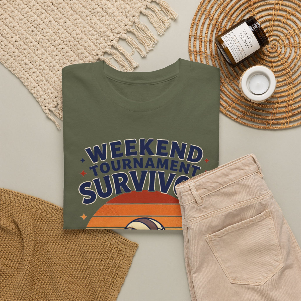 Weekend Tournament Survivor Volleyball Tee — Fueled by Volleyball & Coffee